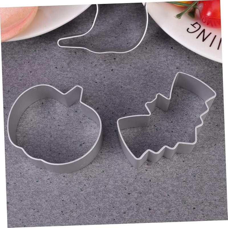 Aluminum Alloy Halloween Cookie Cutters Set Ghost Pumpkin Bat Baking Molds - Image 2